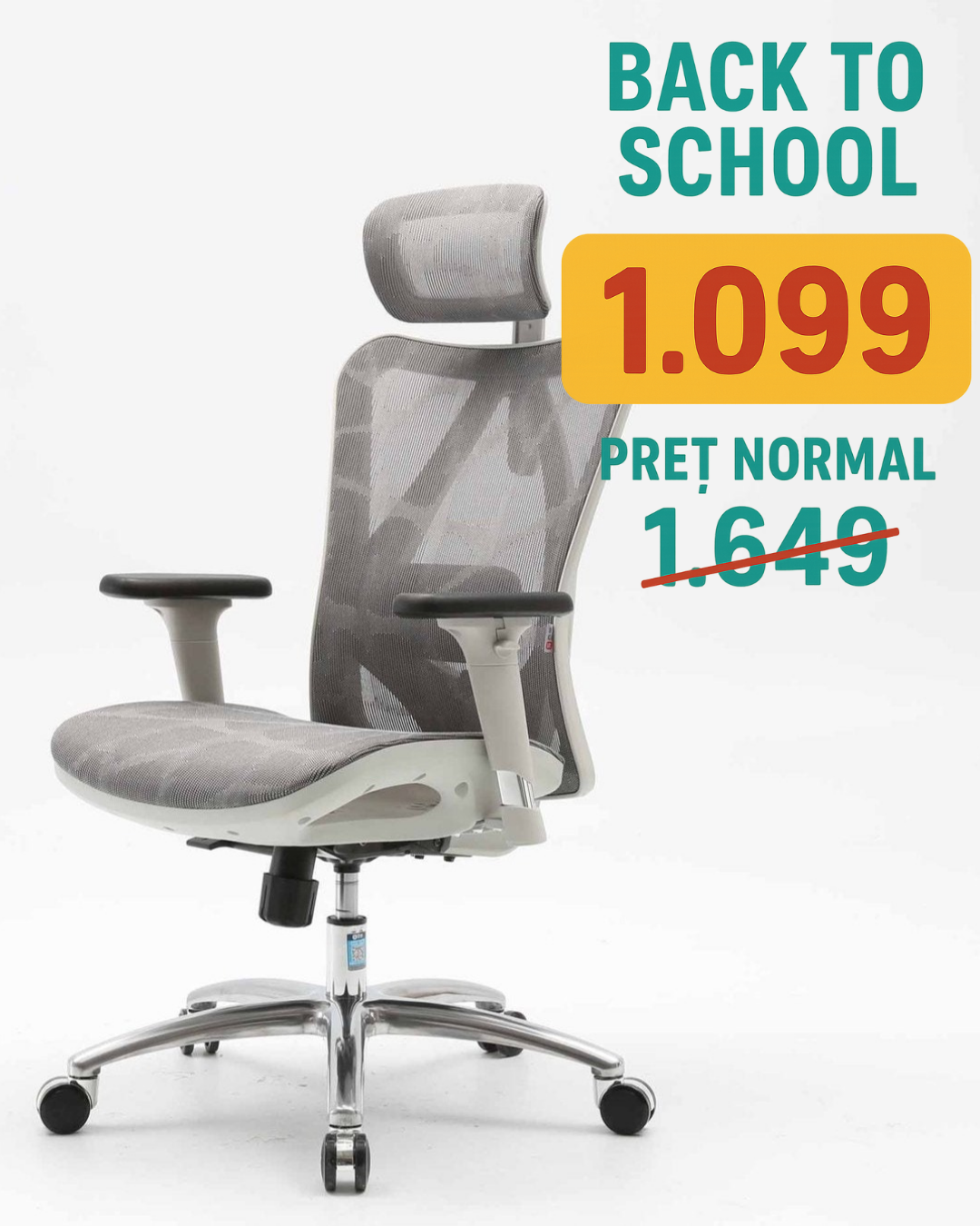 Teljesen hálós, ergonomikus íróasztali szék - szürke