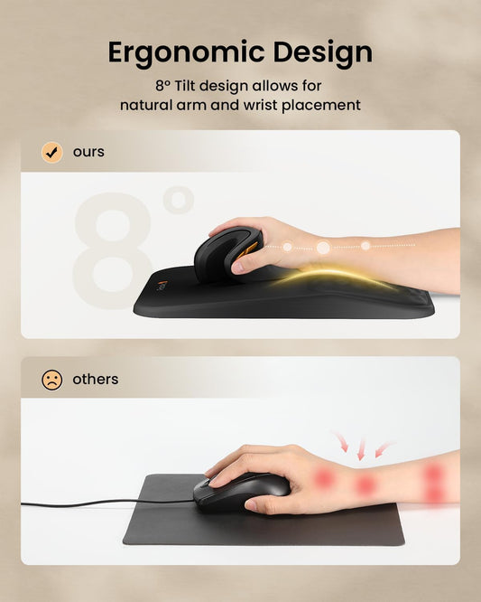 ProtoArc MP50 wrist rest at an 8° angle · ergoliv