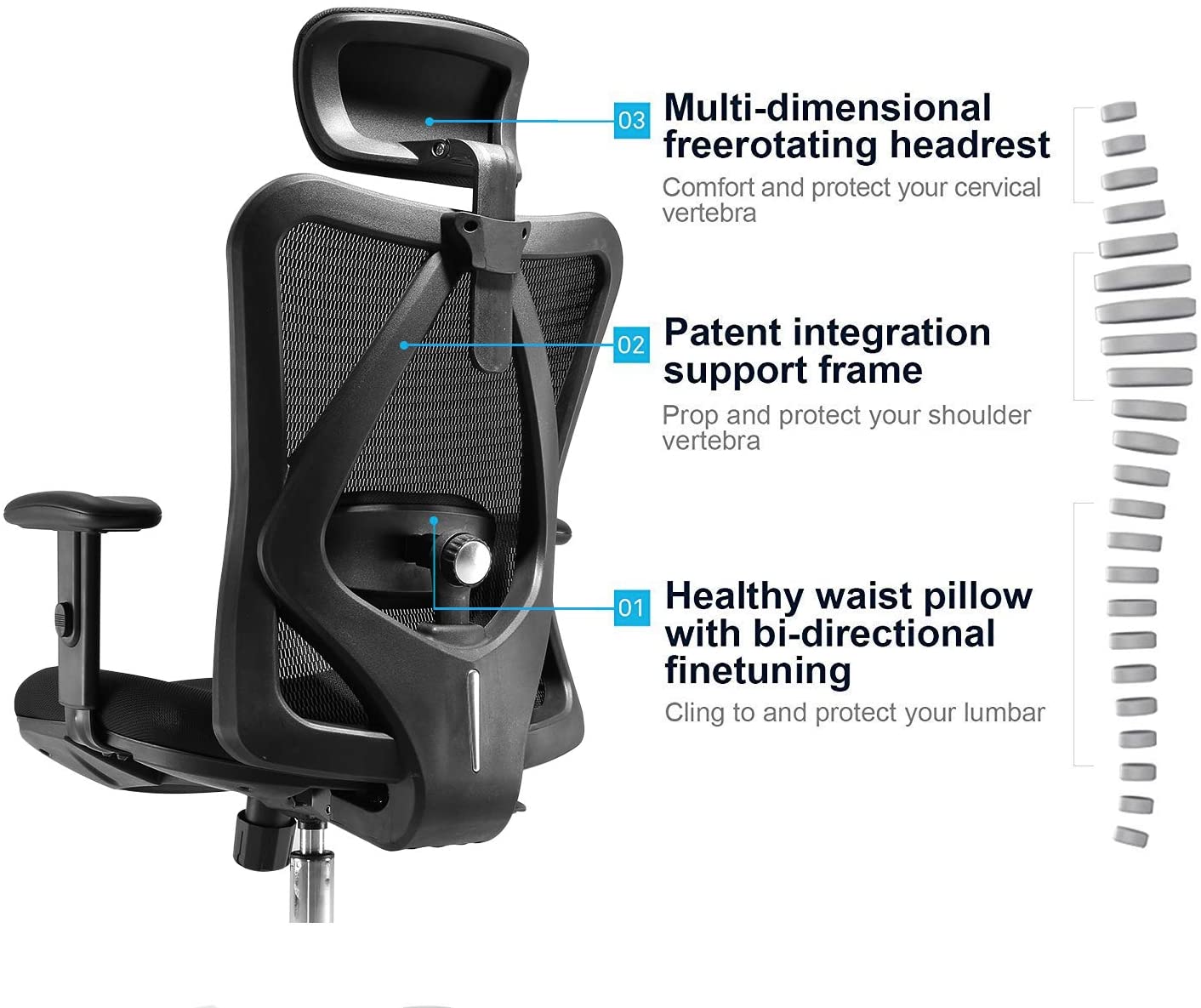 Ergonomikus íróasztal szék fekete