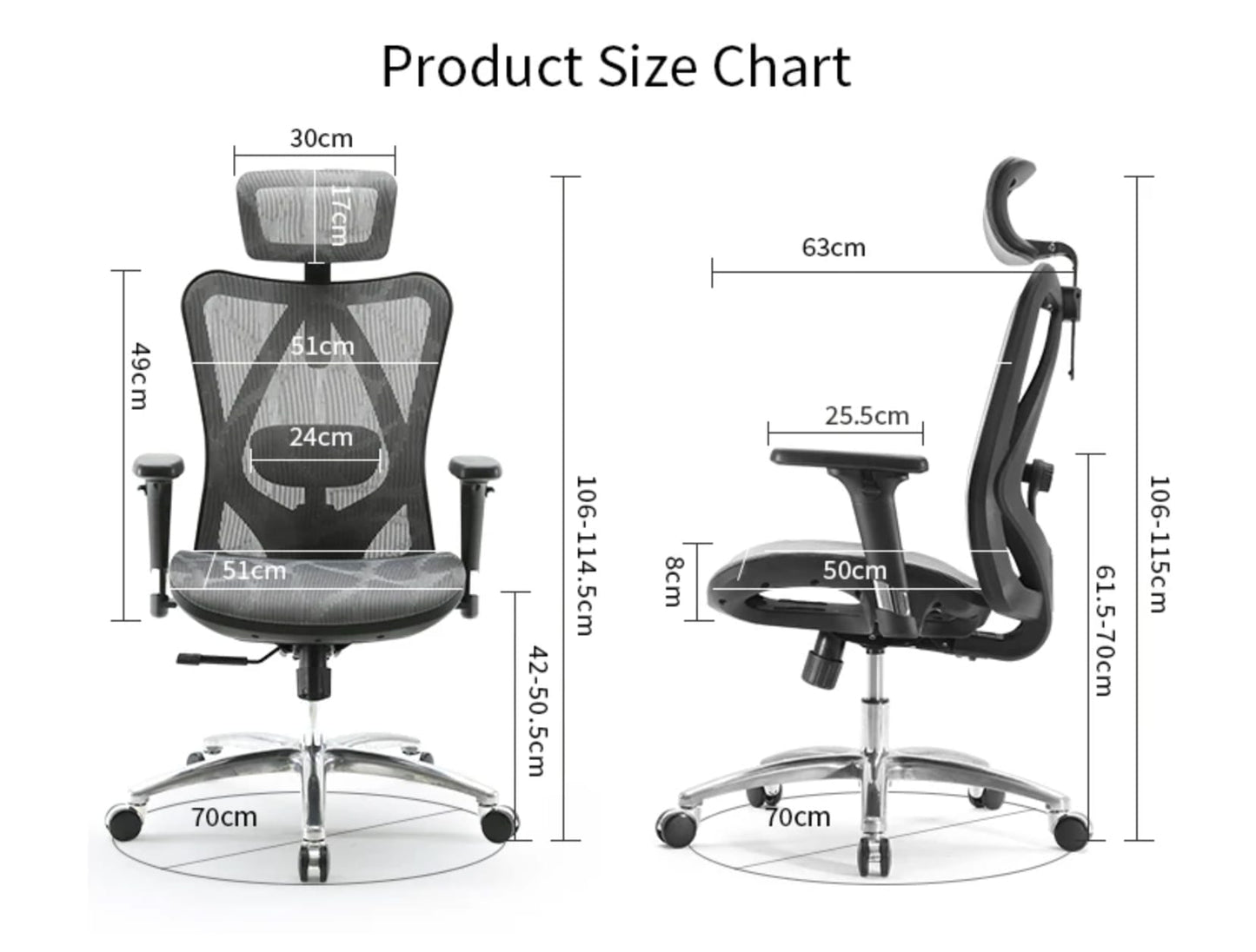 Teljesen hálós, ergonomikus íróasztali szék - szürke