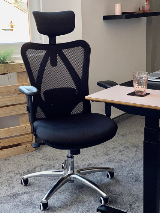 Ergonomic Chair - Improve posture and comfort with adjustable lumbar support, armrests, and seat height. Perfect for office use and reducing back pain.