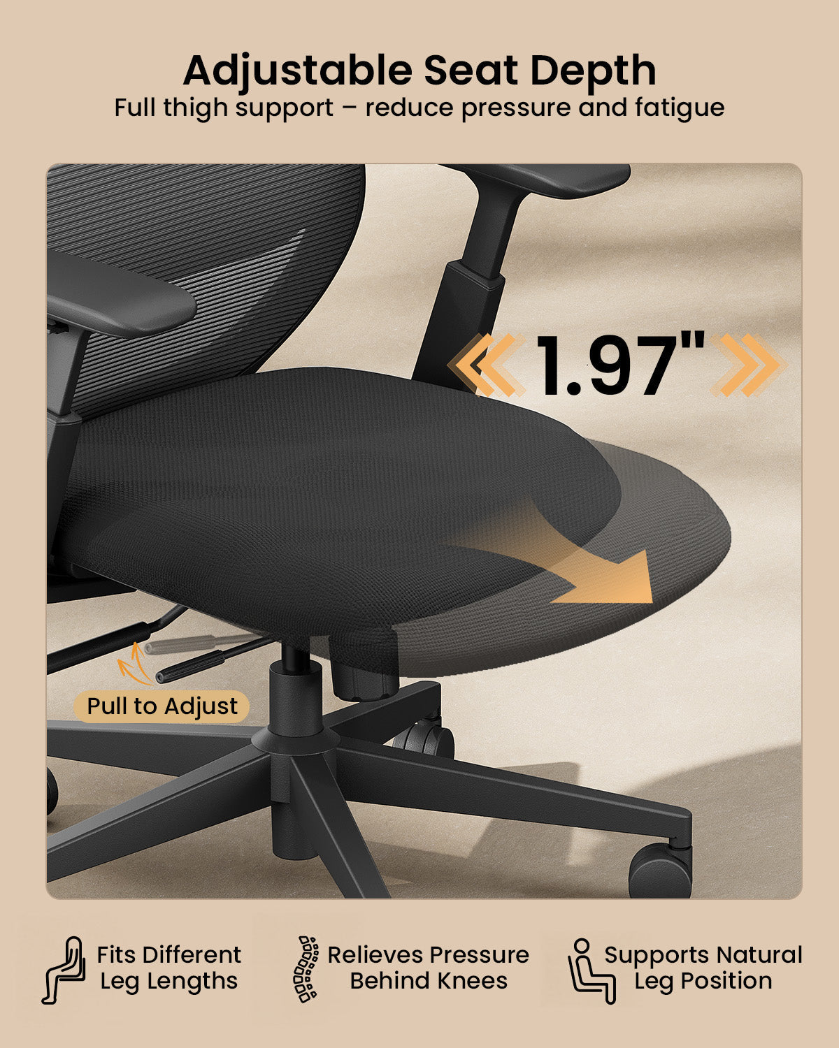 ProtoArc EC200 sliding seat, adjustable depth · ergoliv