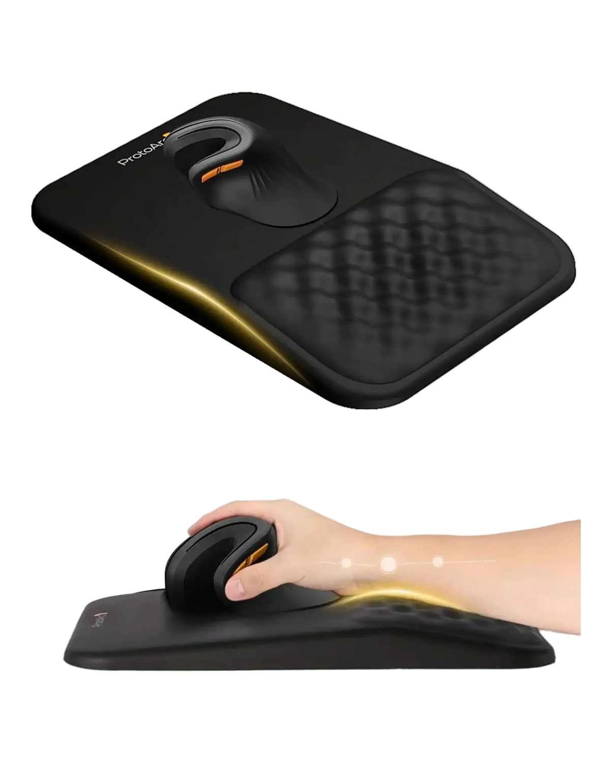 ProtoArc MP50 ergonomic mouse pad with wrist rest, black · ergoliv